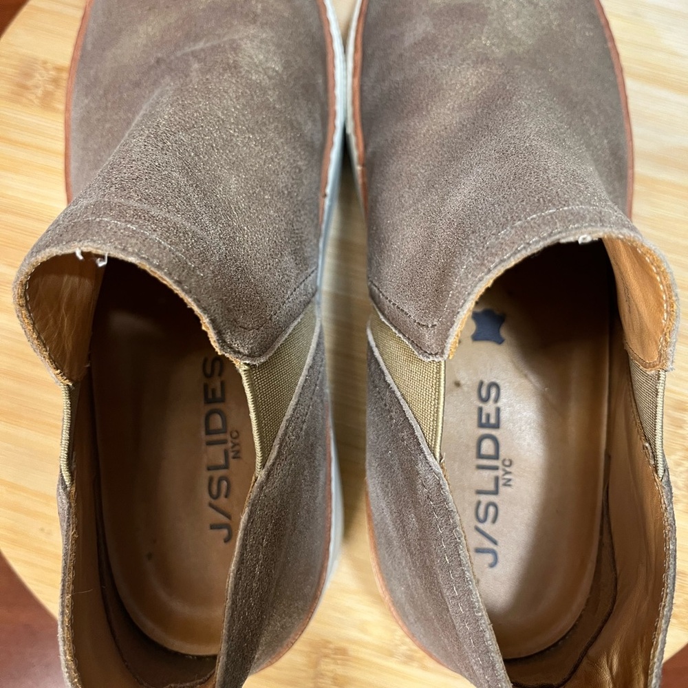 🔥 LIKE NEW J/SLIDES MIKA BRONZE BRUSH SEUDE PLATFORM SNEAKERS WOMENS SIZE 6.5 - Picture 8 of 9